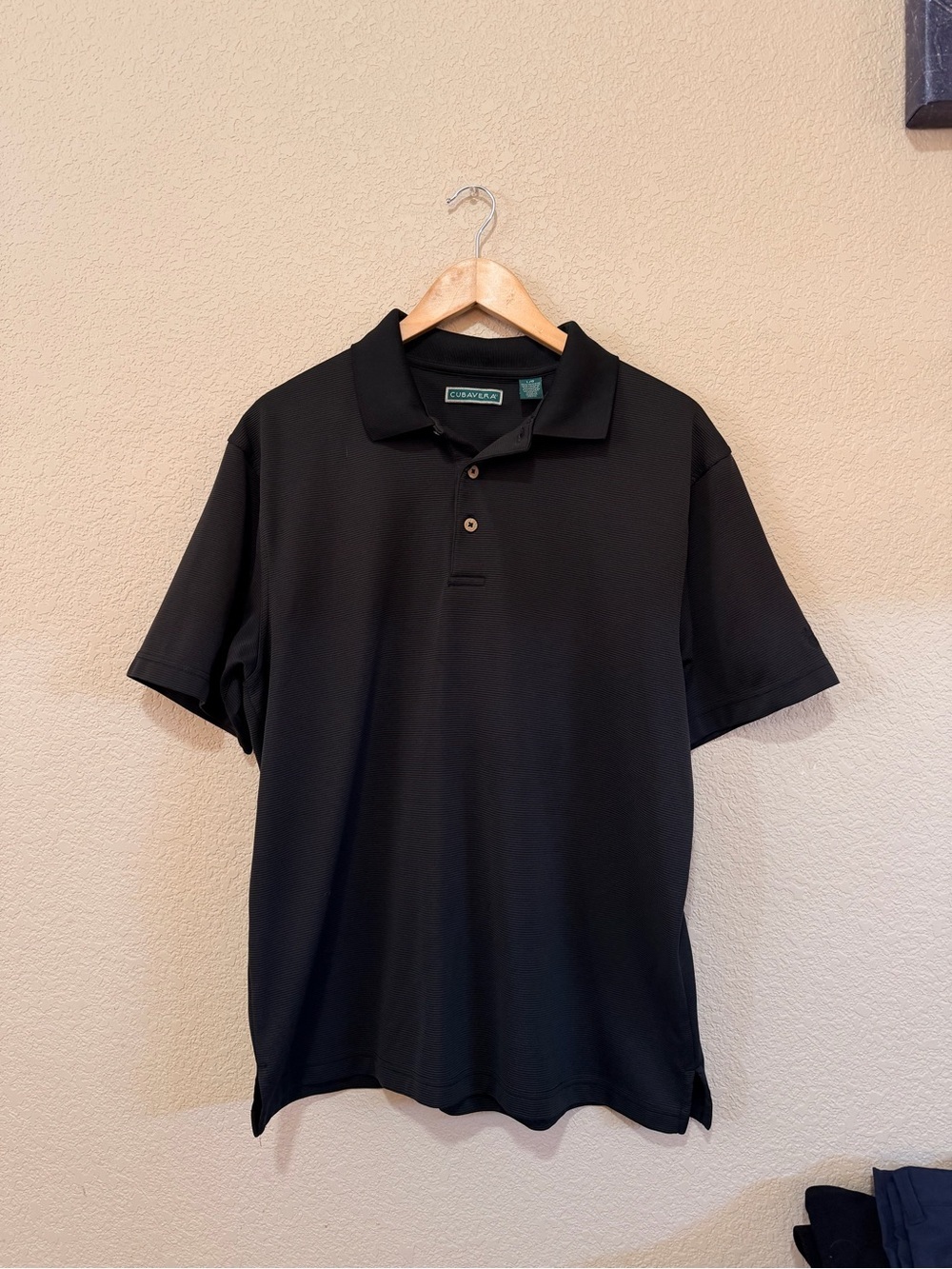 Cubavera Men’s Black Ribber Polo Golf Shirt Sz Large NWT
